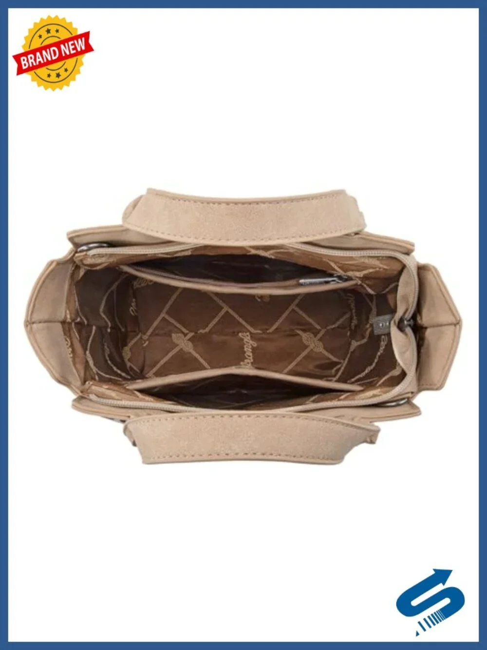 Faux Leather Crossbody Bag with Braided Top Handles - Satchel Style